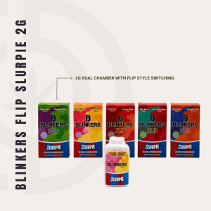 Blinkers Flip Slurpie 2G dual chamber disposable vape flavors