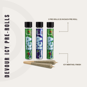 Devour Icy Pre Rolls menthol infused 2g prerolls